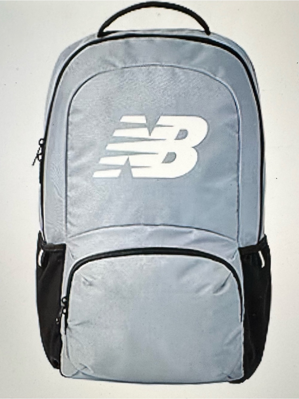New Balance Light Gray and Black Men's Backpack with Bold Logo